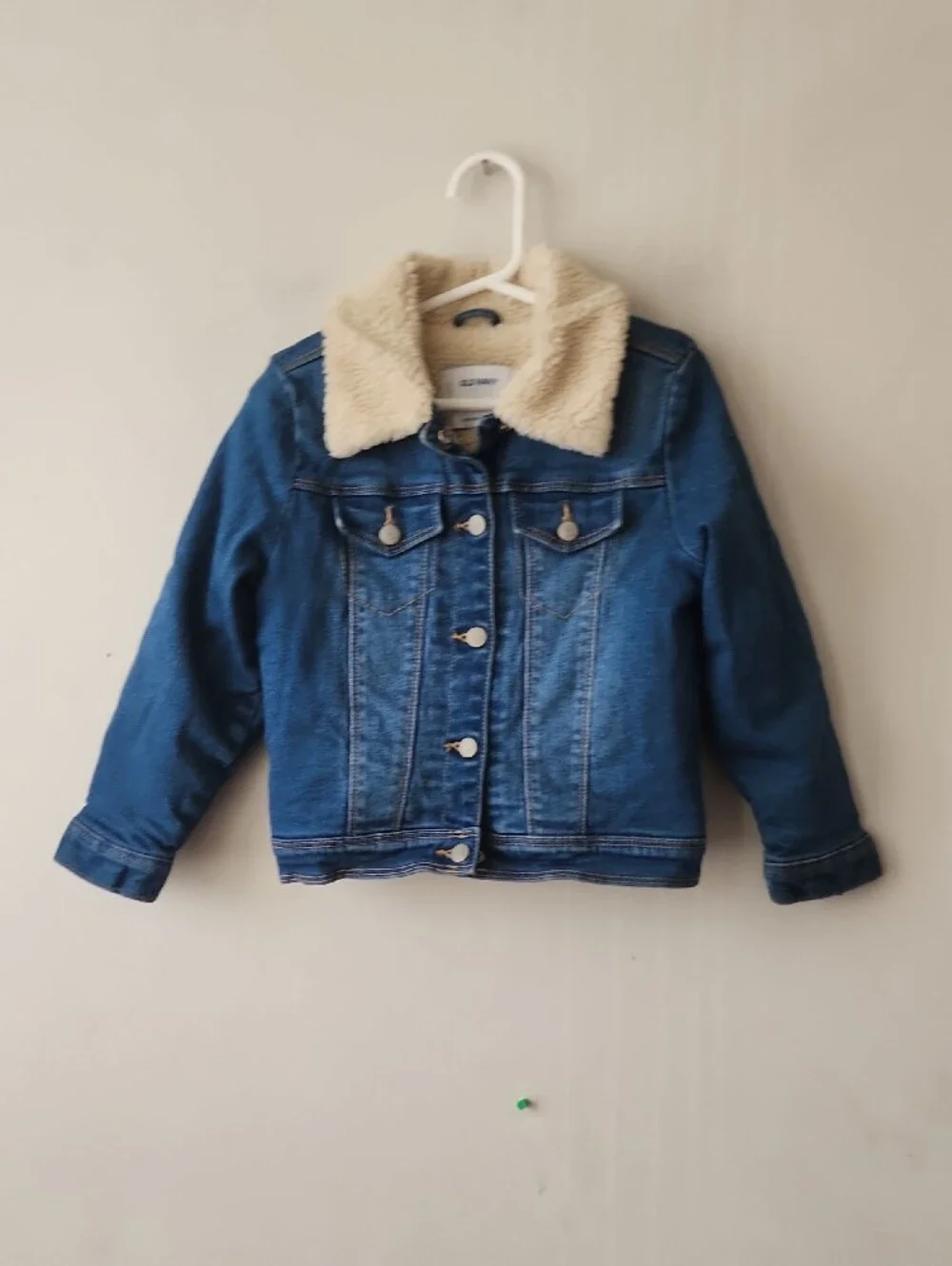 Old Navy Kids' Blue Denim Jacket with Sherpa Collar. New Without Tag